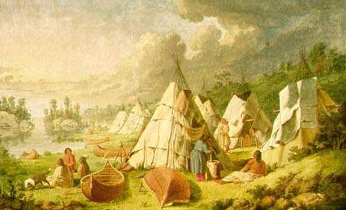 Indian encampment on Lake Huron, Paul Kane